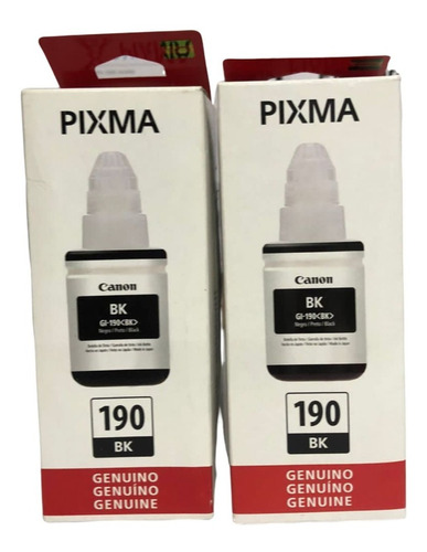 Pack Combo Botella De Tinta Canon Gi-190 Bk Facturado