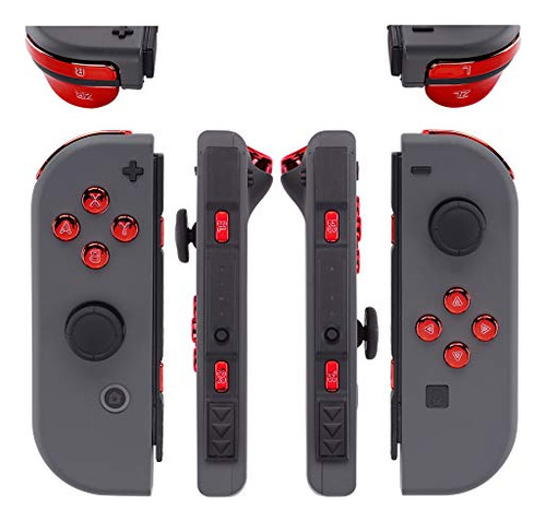 Pack Botones Extremerate Rojo Cromado Para Nintendo Switch