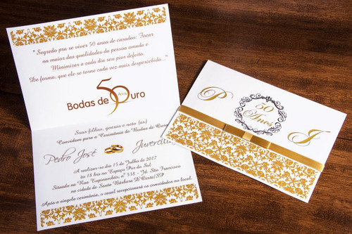 55 Convite Bodas De Ouro + 130 Individuais | Mercado Livre