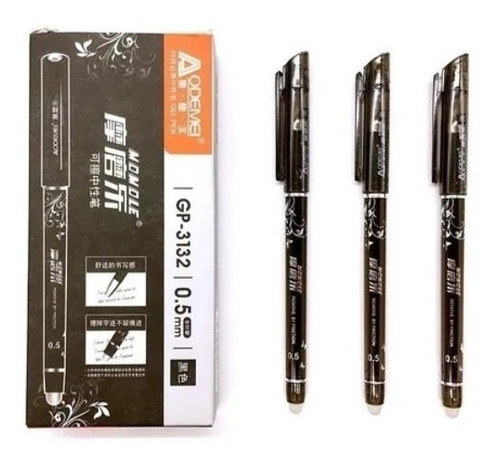 Set De 12 Lapiceros Tinta Borrable + 12 Repuestos