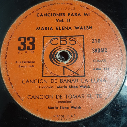 Simple Maria Elena Walsh Canciones Para Mi Vol 2 Cbs C2