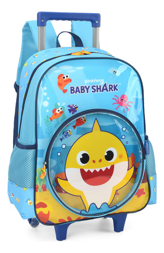 Mochila Rodinha G Infantil Alça Baby Shark Big Show Luxcel