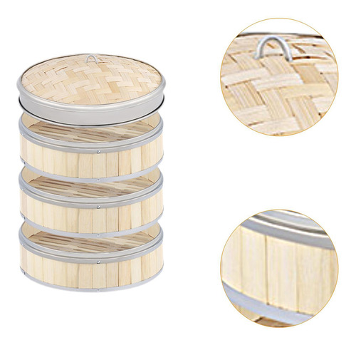 Cesta De Bambú Para Cocinar Al , 26 Cm
