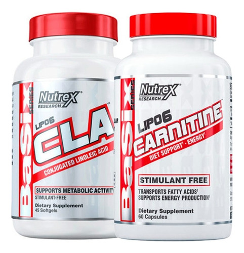 Lipo 6 Cla + Lipo 6 Carnitina - Nutrex Quemador De Grasa Sabor Sin Sabor