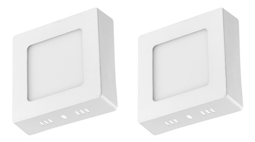 Pack 2 Foco Led Plafon Cuandrado 6w Panel Sobrepuesto