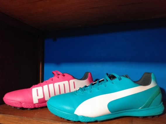 zapatillas puma rosa y azul