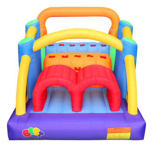 Castillo Inflable De Obstáculos Con Área De Rebote Y Soplado