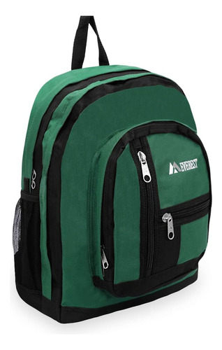 Mochila Con Compartimento Principal Doble Everest, Verde Osc