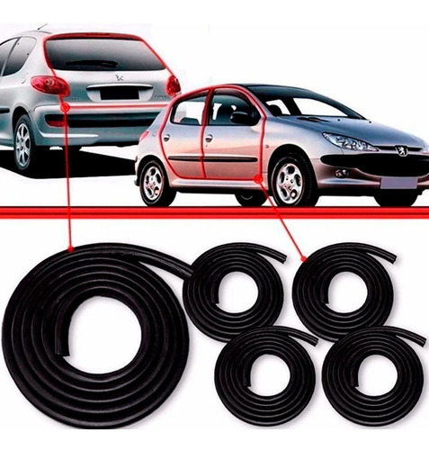 Kit Borracha Vedação 4 Portas Peugeot 206 / 207 / 306 / 307