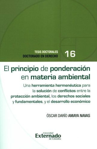 Libro Principio De Ponderación En Materia Ambiental. Una He