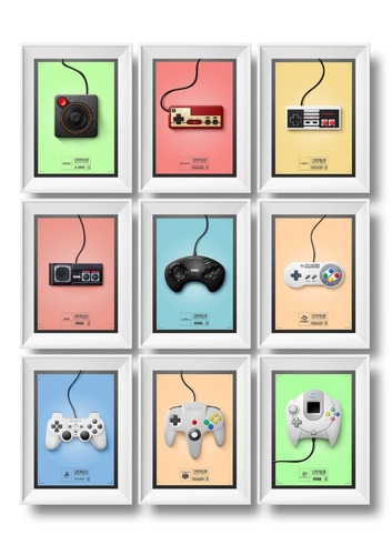 Cuadros Video Games Poster - Controllers Joystick - 15x20cm