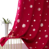 Comprar Lordtex Cortinas Navideñas Con Estampado De Copos De Nieve P