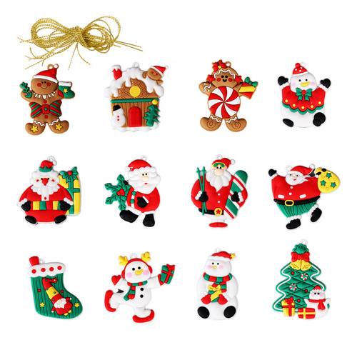 Adornos Colgantes Navideños, 24 Unidades, Bonita Decoración,