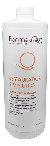 Bonmetique Restaurador 2 Minutos Con Keratina X 900ml