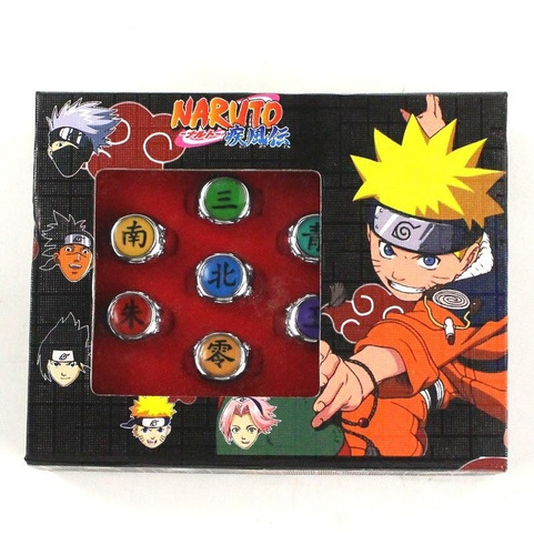 Anillo Miembro Akatsuki Cosplay Anime Naruto 10 Piezas A