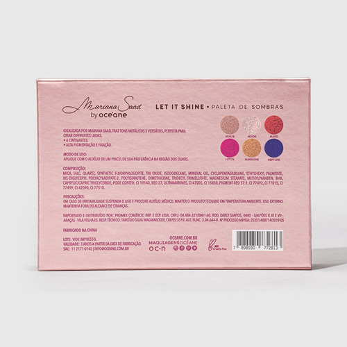 Paleta De Sombras Let It Shine Mariana Saad By Océane 9g