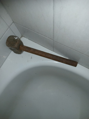 Maza Martillo Mango De Hierro Usado Antiguo (Usado)