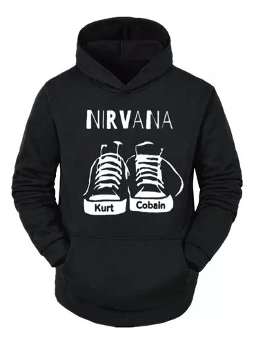 Buzo Canguro De Nirvana Kurt Cobain Logo Zapatiilas Infantil