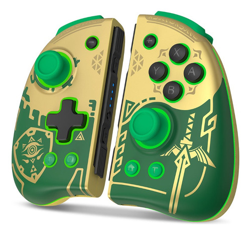 Joy-pad Sem Fio Zelda Tok Led Nintendo Switch Oficial Iine Cor Dourado