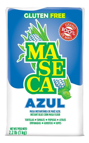 Harina De Maiz Azul Maseca Sin Gluten 1 Kilo Envio Ya
