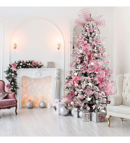 Adornos Bolas Navidad 30 Unidades Plástico Transparente Rosa