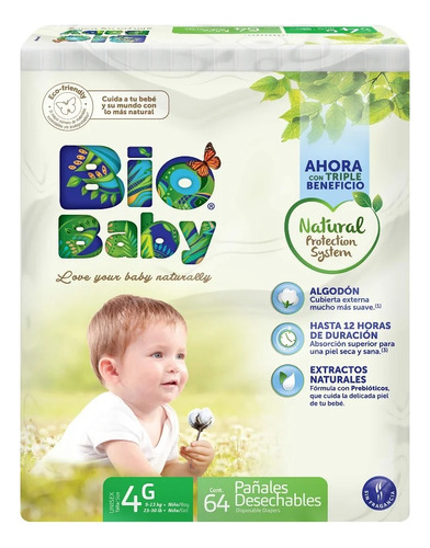 Pañal Bio Baby Talla 4 64 Pza Género Sin género Talla Mediano (M)