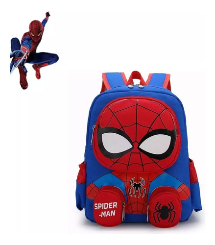 Mochila Escolar Com Niños Primaria Spiderman, Regalo Para Ni