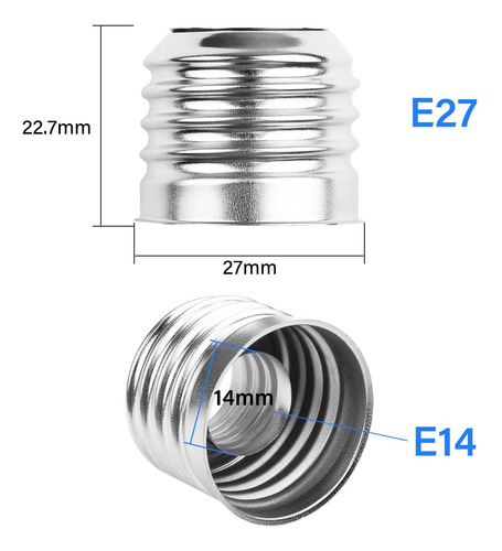 Adaptador De Enchufe Sinloon De 10 Piezas E27 A E14, E27 A E