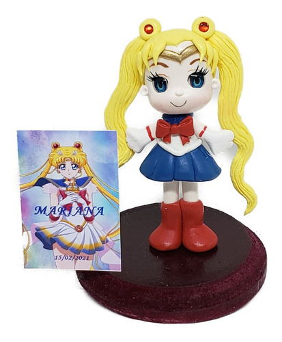 Recuerdo Adorno Pastel De Sailor Moon Con Tarjeta Pa4