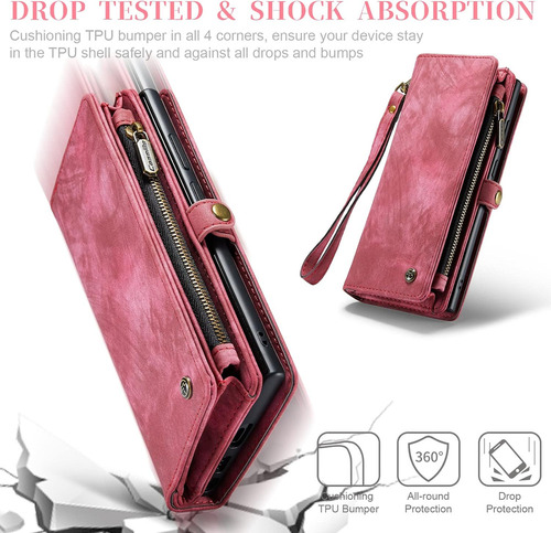 B Funda De Piel Con Tapa For Samsung Galaxy S22 Ultra