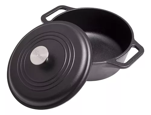 Olla de Hierro Fundido de 24 cm victoria con tapa de vidrio De 3.8 L – Ollas  y Electrodomésticos T&L