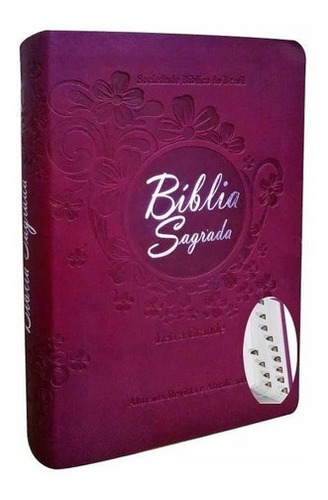 Imagem 1 de 4 de Bíblia Sagrada Feminina Letra Grande Vinho + Índice