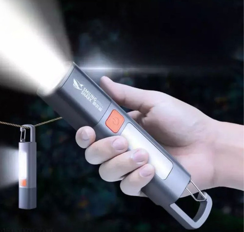 Mini Lanterna Led Recarregável Com Gancho Camping Usb