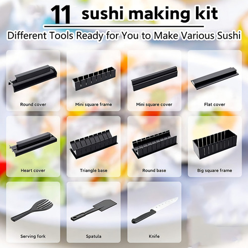 Herramienta De Sushi, Molde Para Hacer Sushi Rollos 11 Pzs
