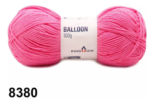 Lã Balloon Pingouin 100g 300mts Tex 333 Crochê Tricô Cor 8380- Rosa Barbie