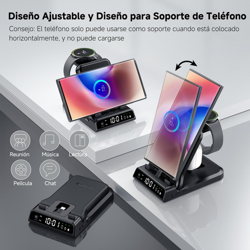 Estación de Carga Rápida 25W USB-C 3 en 1 Plegable para Samsung Galaxy S25/S24/Z Flip/Fold 6, A56/A35, Buds USB-C y Reloj Galaxy Watch Ultra/7/6/5, SwanScout 701S