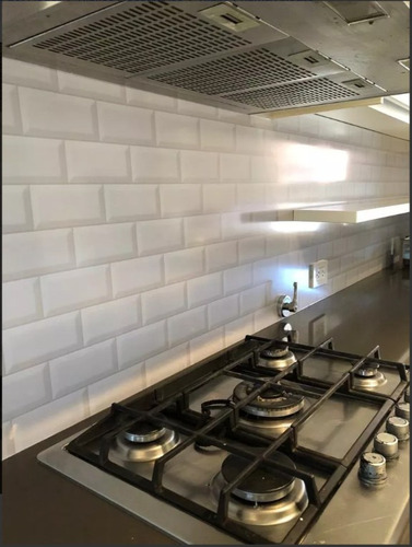 Vinilos Deco Ladrillos Subway Blanco Rojo Negro 1x1mts.