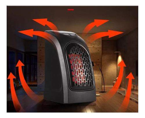 Calefactor Calentador Electrico 400w Estufa De Pared Bajo Consumo Energetico Color Negro Compacto Silencioso Portatil Con Control Ideal Para Invierno Hogar Oficina Baño Habitaciones Frio
