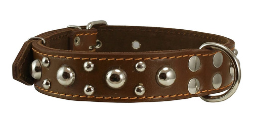 Genuine 1.5  Amplia De Grosor Studded Perro Collar De Piel. 