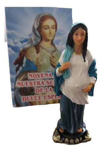 Virgen La Dulce Espera En Porcelana 13 Cm + Novena