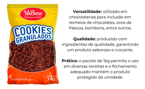 Cookies Granulado Chocolate Vabene C/ 1 Kg