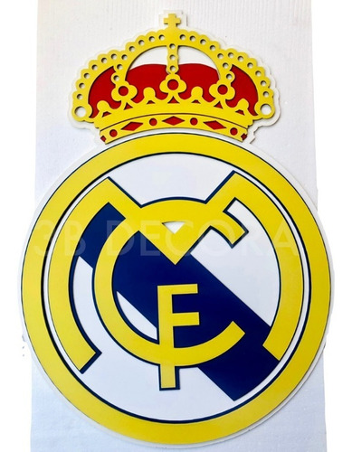 Cuadro De Madera Design Real Madrid Corte Láser. 40cm Alto