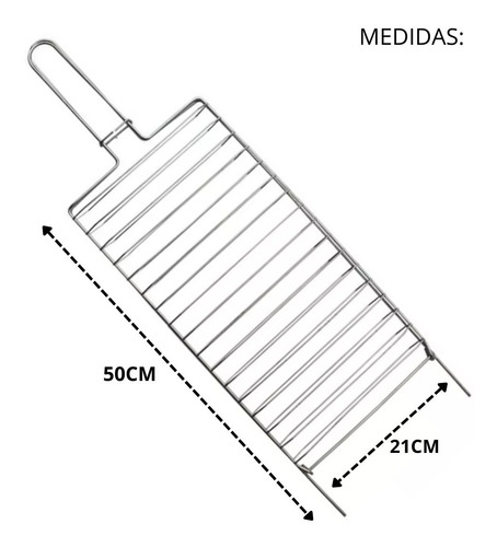 Grelha Dobrável Abaulada Churrasco Frango Linguiça 50cm 1002