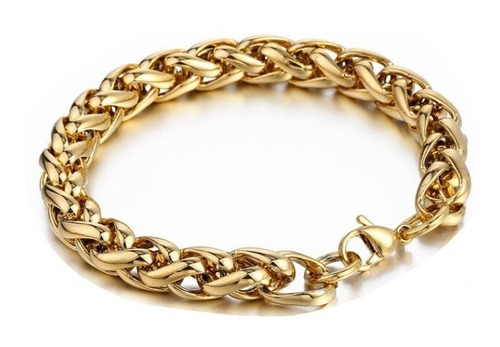 Pulsera De Hombre Caballeros Acero Quirúrgico Dorado Gold Xx