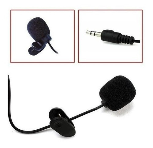Microfono Estereo Plug 3.5mm Ts De Solapa Garantizado 2 Metr Color Negro