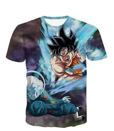 Camiseta Dragon Ball Goku Gris Con Azul