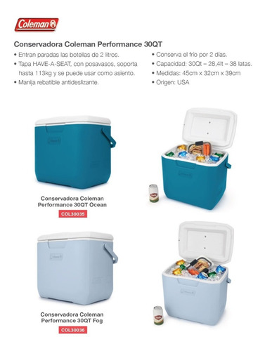 Imagen 3 de 10 de Conservadora Coleman Performance 30 Qt 28l