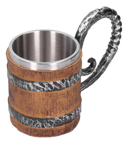 Taza De Agua Personalizada De Resina Oak Barrel Viking