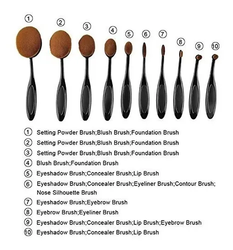 Set de brochas oval new arrivals