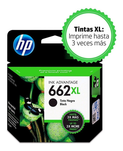 Imagen 7 de 10 de Tinta Hp 662xl Negro Cz105al Original 1515 2515 2545 3515
